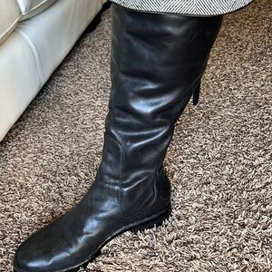 Used genuine leather Nike/Cole haan over the knee black boots.